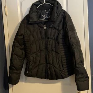 Black Guess down/feather puffer jacket EUC Size L